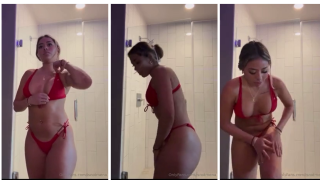 Ximena Saenz Nude Red Lingerie Oiled Body In Shower